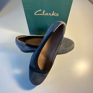 Clark's grey suede women's slip on